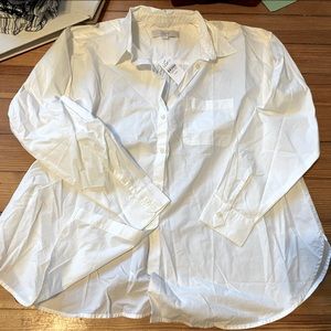 Loft XXS White Button Down NWT